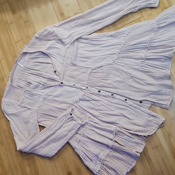 Free People Dress Gauze Top Pockets ! - Picture 2 of 12